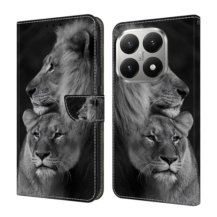 Funda para teléfono de cuero vegano pintado con efecto cristal, For Xiaomi 17T Pro 5G, For Xiaomi 17T 5G, For Xiaomi 17 Ultra, For Xiaomi 15T Pro 5G, For Xiaomi 15T 5G, For Xiaomi 15 Pro