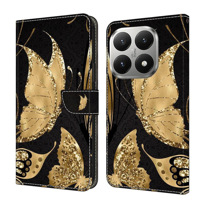 Funda para teléfono de cuero vegano pintado con efecto cristal, For Xiaomi 17T Pro 5G, For Xiaomi 17T 5G, For Xiaomi 17 Ultra, For Xiaomi 15T Pro 5G, For Xiaomi 15T 5G, For Xiaomi 15 Pro