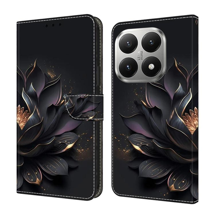 Funda para teléfono de cuero vegano pintado con efecto cristal, For Xiaomi 17T Pro 5G, For Xiaomi 17T 5G, For Xiaomi 17 Ultra, For Xiaomi 15T Pro 5G, For Xiaomi 15T 5G, For Xiaomi 15 Pro