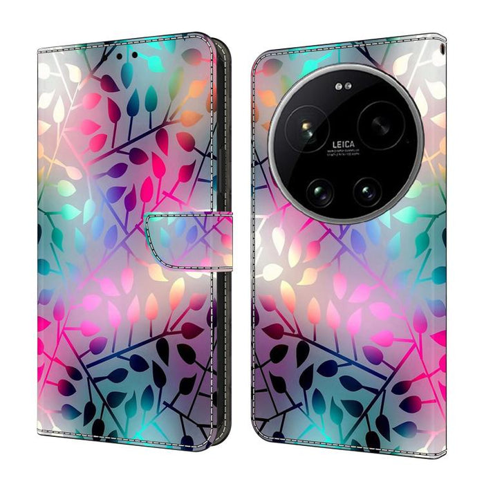 Funda para teléfono de cuero vegano pintado con efecto cristal, For Xiaomi 17T Pro 5G, For Xiaomi 17T 5G, For Xiaomi 17 Ultra, For Xiaomi 15T Pro 5G, For Xiaomi 15T 5G, For Xiaomi 15 Pro
