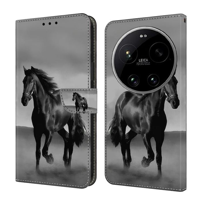 Funda para teléfono de cuero vegano pintado con efecto cristal, For Xiaomi 17T Pro 5G, For Xiaomi 17T 5G, For Xiaomi 17 Ultra, For Xiaomi 15T Pro 5G, For Xiaomi 15T 5G, For Xiaomi 15 Pro