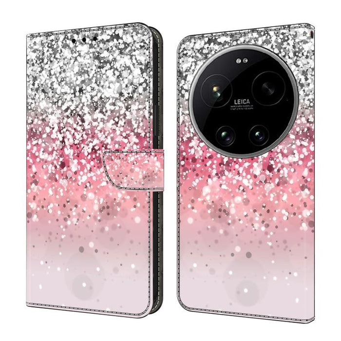 Funda para teléfono de cuero vegano pintado con efecto cristal, For Xiaomi 17T Pro 5G, For Xiaomi 17T 5G, For Xiaomi 17 Ultra, For Xiaomi 15T Pro 5G, For Xiaomi 15T 5G, For Xiaomi 15 Pro