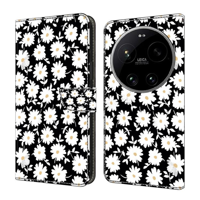 Funda para teléfono de cuero vegano pintado con efecto cristal, For Xiaomi 17T Pro 5G, For Xiaomi 17T 5G, For Xiaomi 17 Ultra, For Xiaomi 15T Pro 5G, For Xiaomi 15T 5G, For Xiaomi 15 Pro
