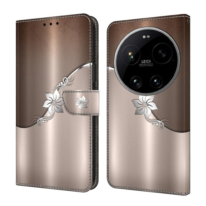 Funda para teléfono de cuero vegano pintado con efecto cristal, For Xiaomi 17T Pro 5G, For Xiaomi 17T 5G, For Xiaomi 17 Ultra, For Xiaomi 15T Pro 5G, For Xiaomi 15T 5G, For Xiaomi 15 Pro