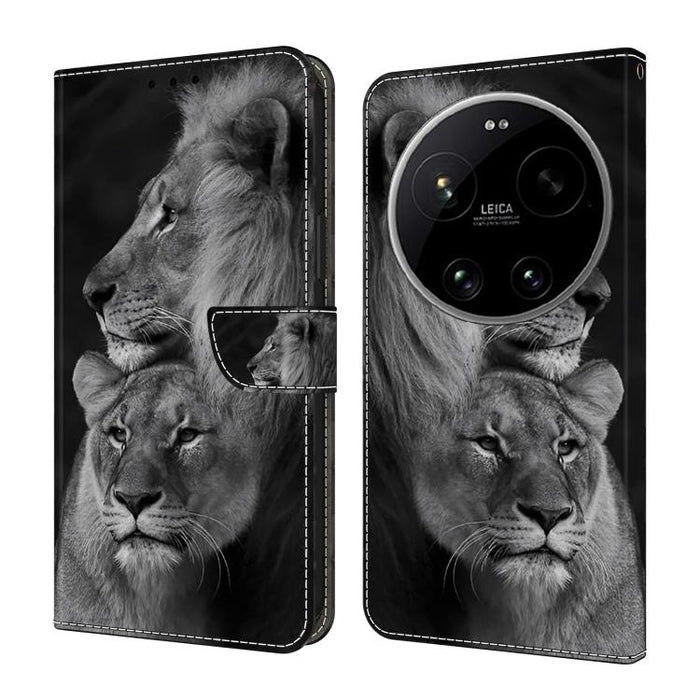 Funda para teléfono de cuero vegano pintado con efecto cristal, For Xiaomi 17T Pro 5G, For Xiaomi 17T 5G, For Xiaomi 17 Ultra, For Xiaomi 15T Pro 5G, For Xiaomi 15T 5G, For Xiaomi 15 Pro