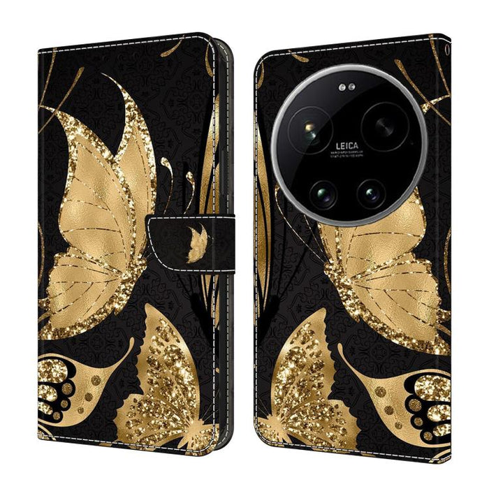 Funda para teléfono de cuero vegano pintado con efecto cristal, For Xiaomi 17T Pro 5G, For Xiaomi 17T 5G, For Xiaomi 17 Ultra, For Xiaomi 15T Pro 5G, For Xiaomi 15T 5G, For Xiaomi 15 Pro