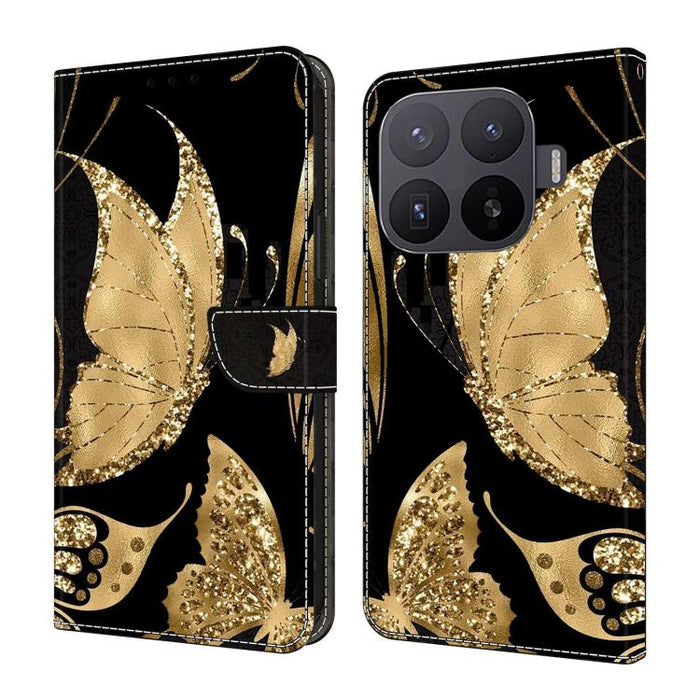 Funda para teléfono de cuero vegano pintado con efecto cristal, For Xiaomi 17T Pro 5G, For Xiaomi 17T 5G, For Xiaomi 17 Ultra, For Xiaomi 15T Pro 5G, For Xiaomi 15T 5G, For Xiaomi 15 Pro