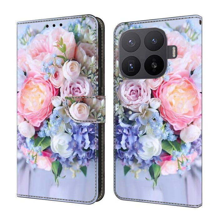 Funda para teléfono de cuero vegano pintado con efecto cristal, For Xiaomi 17T Pro 5G, For Xiaomi 17T 5G, For Xiaomi 17 Ultra, For Xiaomi 15T Pro 5G, For Xiaomi 15T 5G, For Xiaomi 15 Pro