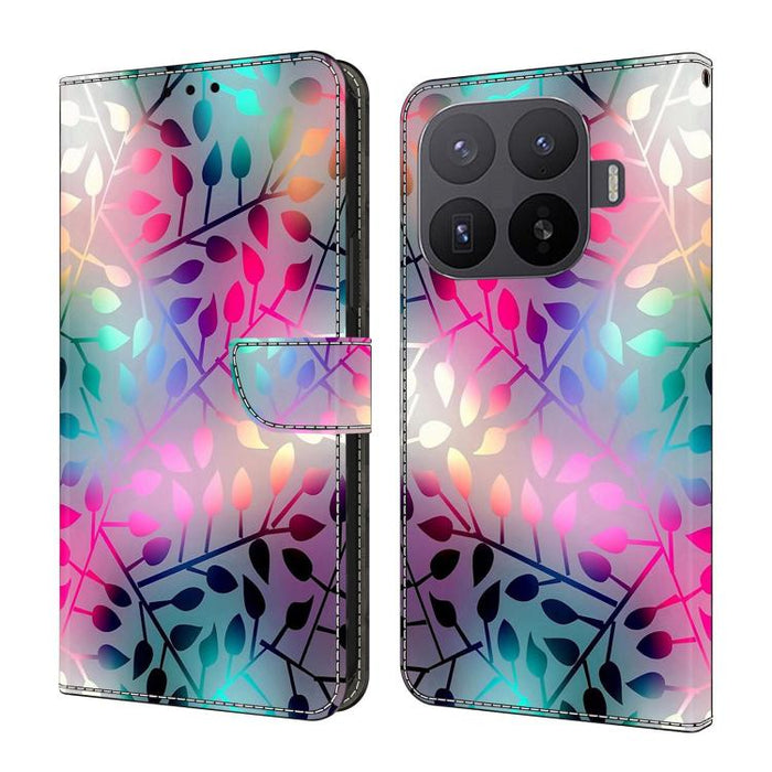 Funda para teléfono de cuero vegano pintado con efecto cristal, For Xiaomi 17T Pro 5G, For Xiaomi 17T 5G, For Xiaomi 17 Ultra, For Xiaomi 15T Pro 5G, For Xiaomi 15T 5G, For Xiaomi 15 Pro