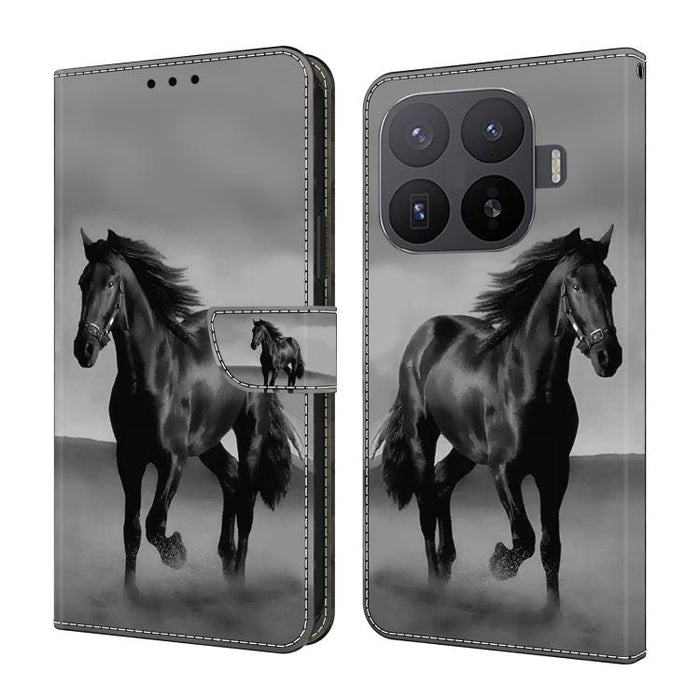 Funda para teléfono de cuero vegano pintado con efecto cristal, For Xiaomi 17T Pro 5G, For Xiaomi 17T 5G, For Xiaomi 17 Ultra, For Xiaomi 15T Pro 5G, For Xiaomi 15T 5G, For Xiaomi 15 Pro