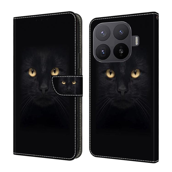 Funda para teléfono de cuero vegano pintado con efecto cristal, For Xiaomi 17T Pro 5G, For Xiaomi 17T 5G, For Xiaomi 17 Ultra, For Xiaomi 15T Pro 5G, For Xiaomi 15T 5G, For Xiaomi 15 Pro