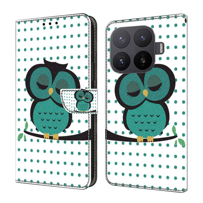 Funda para teléfono de cuero vegano pintado con efecto cristal, For Xiaomi 17T Pro 5G, For Xiaomi 17T 5G, For Xiaomi 17 Ultra, For Xiaomi 15T Pro 5G, For Xiaomi 15T 5G, For Xiaomi 15 Pro