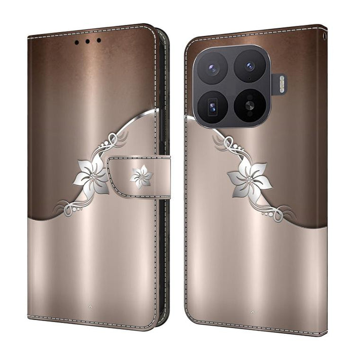 Funda para teléfono de cuero vegano pintado con efecto cristal, For Xiaomi 17T Pro 5G, For Xiaomi 17T 5G, For Xiaomi 17 Ultra, For Xiaomi 15T Pro 5G, For Xiaomi 15T 5G, For Xiaomi 15 Pro