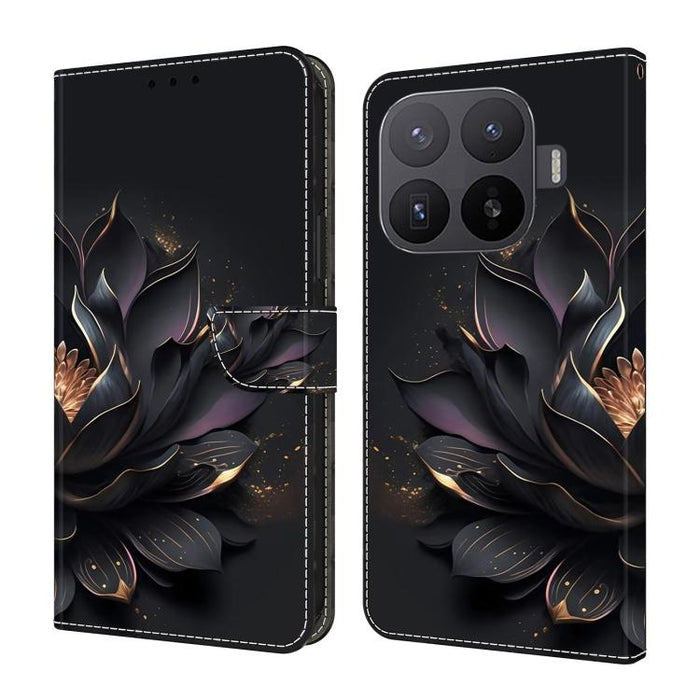 Funda para teléfono de cuero vegano pintado con efecto cristal, For Xiaomi 17T Pro 5G, For Xiaomi 17T 5G, For Xiaomi 17 Ultra, For Xiaomi 15T Pro 5G, For Xiaomi 15T 5G, For Xiaomi 15 Pro