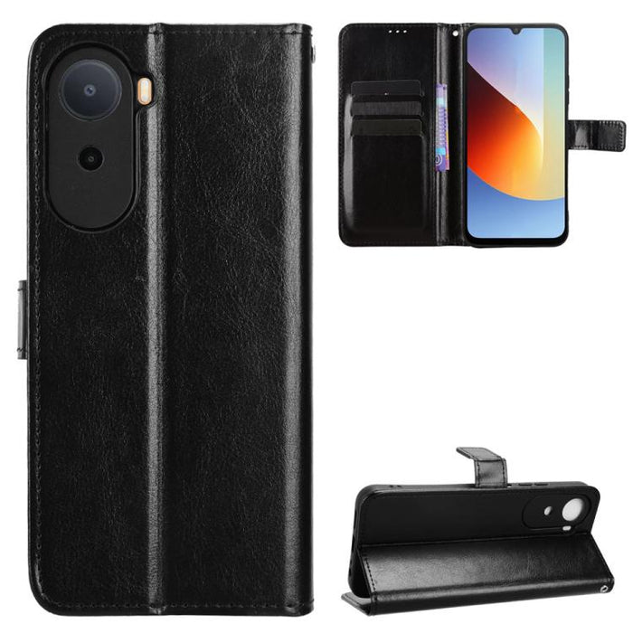 Funda para teléfono de cuero vegano con textura retro Crazy Horse, For Redmi A7 Pro 171mm / Poco C85x 5G, For Redmi 15a 5G / R70 5G / R70m 5G, For Redmi Turbo 5 Max 5G / Poco X8 Pro Max, For Redmi Turbo 5 5G / Poco X8 Pro