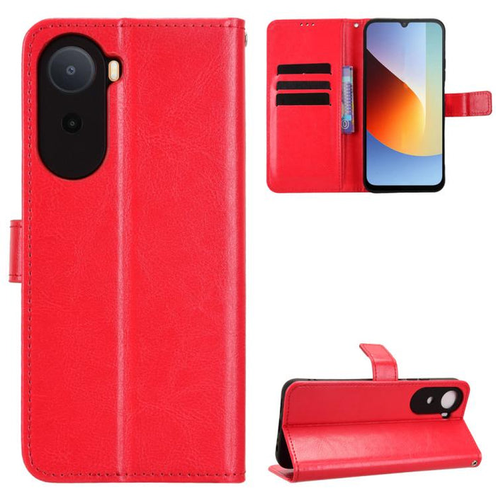 Funda para teléfono de cuero vegano con textura retro Crazy Horse, For Redmi A7 Pro 171mm / Poco C85x 5G, For Redmi 15a 5G / R70 5G / R70m 5G, For Redmi Turbo 5 Max 5G / Poco X8 Pro Max, For Redmi Turbo 5 5G / Poco X8 Pro