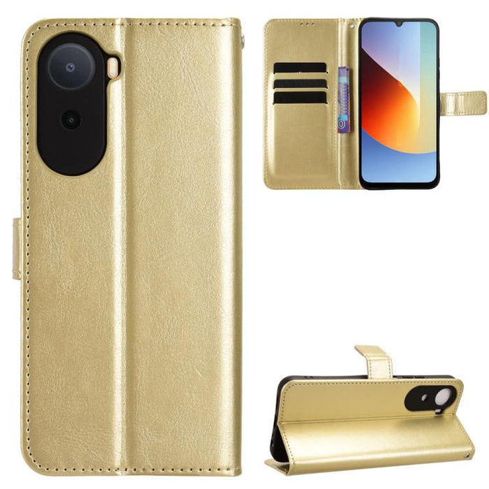 Funda para teléfono de cuero vegano con textura retro Crazy Horse, For Redmi A7 Pro 171mm / Poco C85x 5G, For Redmi 15a 5G / R70 5G / R70m 5G, For Redmi Turbo 5 Max 5G / Poco X8 Pro Max, For Redmi Turbo 5 5G / Poco X8 Pro