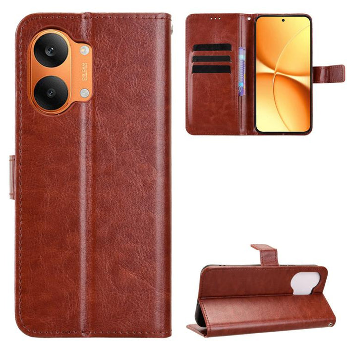Funda para teléfono de cuero vegano con textura retro Crazy Horse, For Redmi A7 Pro 171mm / Poco C85x 5G, For Redmi 15a 5G / R70 5G / R70m 5G, For Redmi Turbo 5 Max 5G / Poco X8 Pro Max, For Redmi Turbo 5 5G / Poco X8 Pro