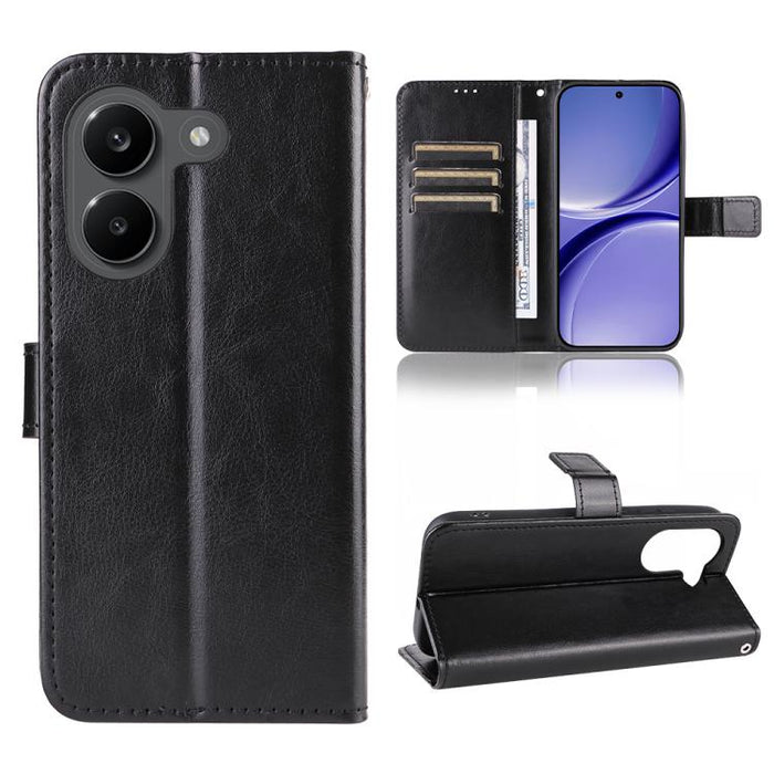 Funda para teléfono de cuero vegano con textura retro Crazy Horse, For Redmi A7 Pro 171mm / Poco C85x 5G, For Redmi 15a 5G / R70 5G / R70m 5G, For Redmi Turbo 5 Max 5G / Poco X8 Pro Max, For Redmi Turbo 5 5G / Poco X8 Pro
