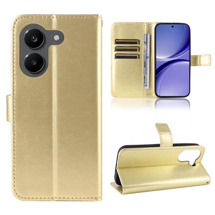 Funda para teléfono de cuero vegano con textura retro Crazy Horse, For Redmi A7 Pro 171mm / Poco C85x 5G, For Redmi 15a 5G / R70 5G / R70m 5G, For Redmi Turbo 5 Max 5G / Poco X8 Pro Max, For Redmi Turbo 5 5G / Poco X8 Pro