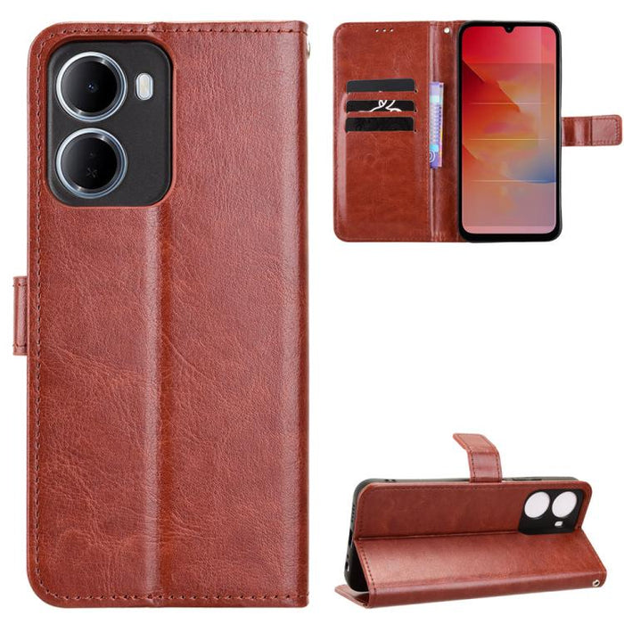 Funda para teléfono de cuero vegano con textura retro Crazy Horse, For Redmi A7 Pro 171mm / Poco C85x 5G, For Redmi 15a 5G / R70 5G / R70m 5G, For Redmi Turbo 5 Max 5G / Poco X8 Pro Max, For Redmi Turbo 5 5G / Poco X8 Pro