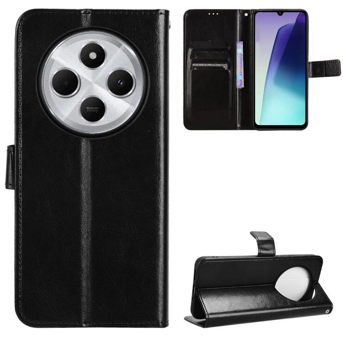Funda para teléfono de cuero vegano con textura retro Crazy Horse, For Redmi A7 Pro 171mm / Poco C85x 5G, For Redmi 15a 5G / R70 5G / R70m 5G, For Redmi Turbo 5 Max 5G / Poco X8 Pro Max, For Redmi Turbo 5 5G / Poco X8 Pro
