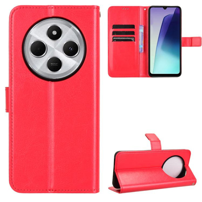 Funda para teléfono de cuero vegano con textura retro Crazy Horse, For Redmi A7 Pro 171mm / Poco C85x 5G, For Redmi 15a 5G / R70 5G / R70m 5G, For Redmi Turbo 5 Max 5G / Poco X8 Pro Max, For Redmi Turbo 5 5G / Poco X8 Pro