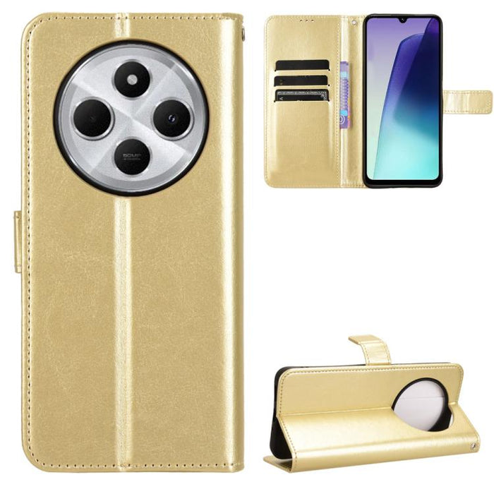 Funda para teléfono de cuero vegano con textura retro Crazy Horse, For Redmi A7 Pro 171mm / Poco C85x 5G, For Redmi 15a 5G / R70 5G / R70m 5G, For Redmi Turbo 5 Max 5G / Poco X8 Pro Max, For Redmi Turbo 5 5G / Poco X8 Pro
