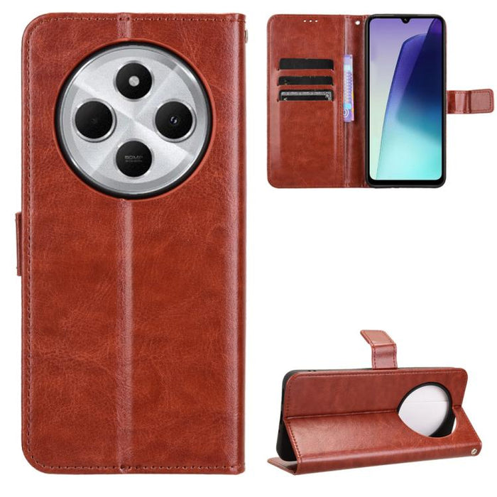 Funda para teléfono de cuero vegano con textura retro Crazy Horse, For Redmi A7 Pro 171mm / Poco C85x 5G, For Redmi 15a 5G / R70 5G / R70m 5G, For Redmi Turbo 5 Max 5G / Poco X8 Pro Max, For Redmi Turbo 5 5G / Poco X8 Pro
