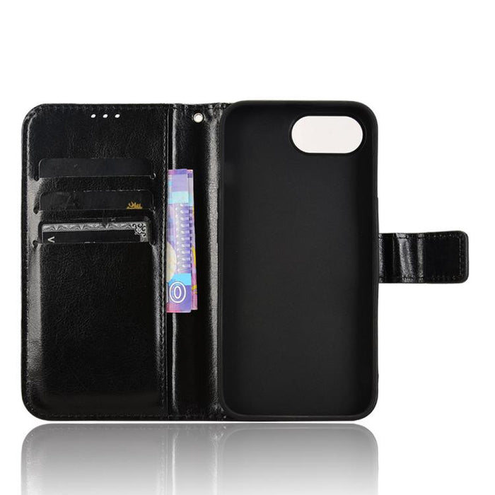 Funda para teléfono de cuero vegano con textura retro Crazy Horse, For iPhone 17e / 16e