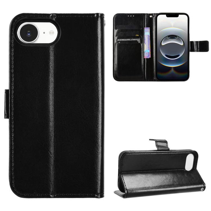 Funda para teléfono de cuero vegano con textura retro Crazy Horse, For iPhone 17e / 16e
