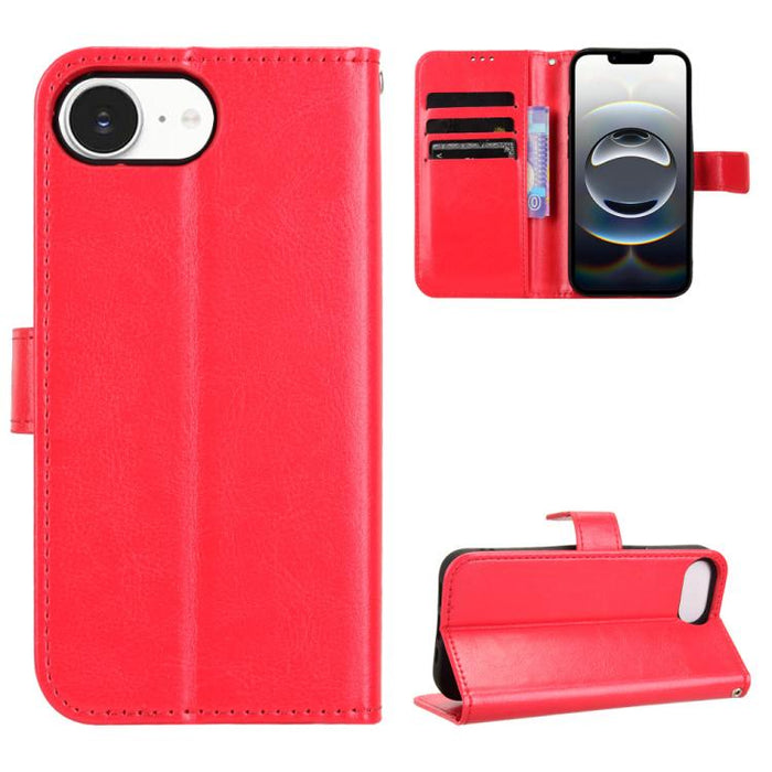 Funda para teléfono de cuero vegano con textura retro Crazy Horse, For iPhone 17e / 16e