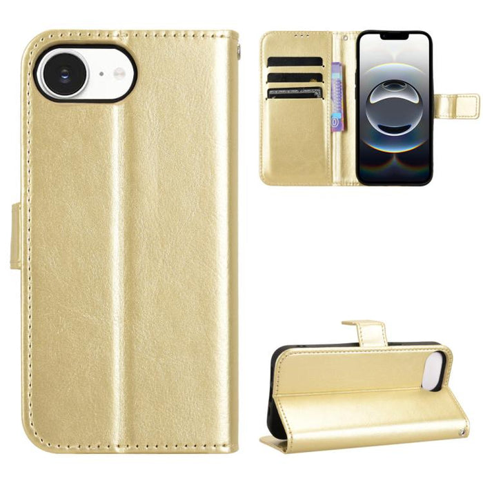 Funda para teléfono de cuero vegano con textura retro Crazy Horse, For iPhone 17e / 16e