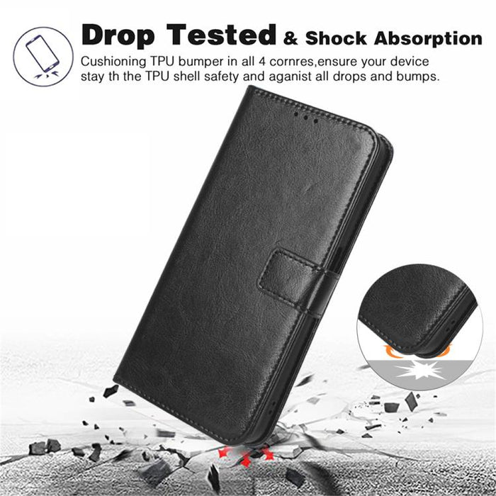Funda para teléfono de cuero vegano con textura retro Crazy Horse, For iPhone 17e / 16e
