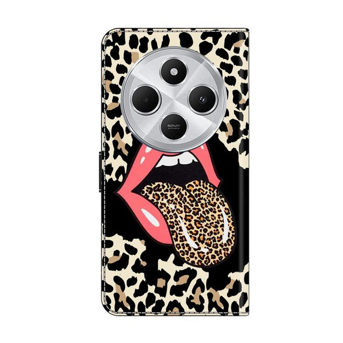 Funda para teléfono de cuero vegano pintado con efecto cristal, For Redmi 14C 4G, For Redmi 13C 4G / 5G, For Redmi K70E / Poco X6 Pro