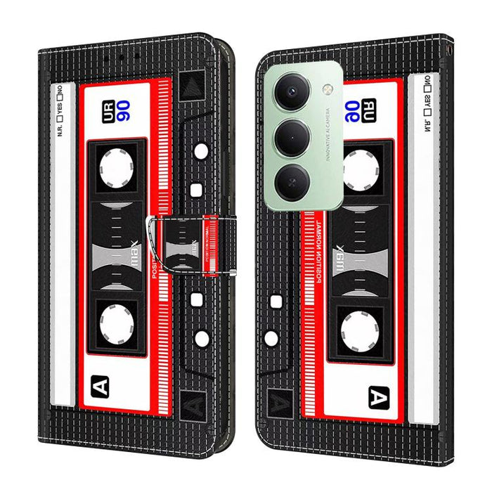 Funda para teléfono de cuero vegano pintado con efecto cristal, For Redmi Note 15 5G / 4G Global 164mm / Poco M8 5G, For Redmi Note 15 Pro 5G Global 163.6mm, For Redmi 15C 5G / 4G EU 173mm / Poco C85 5G, For Redmi 15 5G Global / 4G SEA 169.5mm