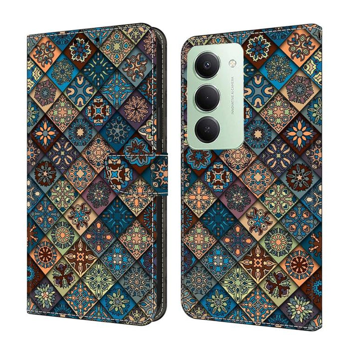Funda para teléfono de cuero vegano pintado con efecto cristal, For Redmi Note 15 5G / 4G Global 164mm / Poco M8 5G, For Redmi Note 15 Pro 5G Global 163.6mm, For Redmi 15C 5G / 4G EU 173mm / Poco C85 5G, For Redmi 15 5G Global / 4G SEA 169.5mm