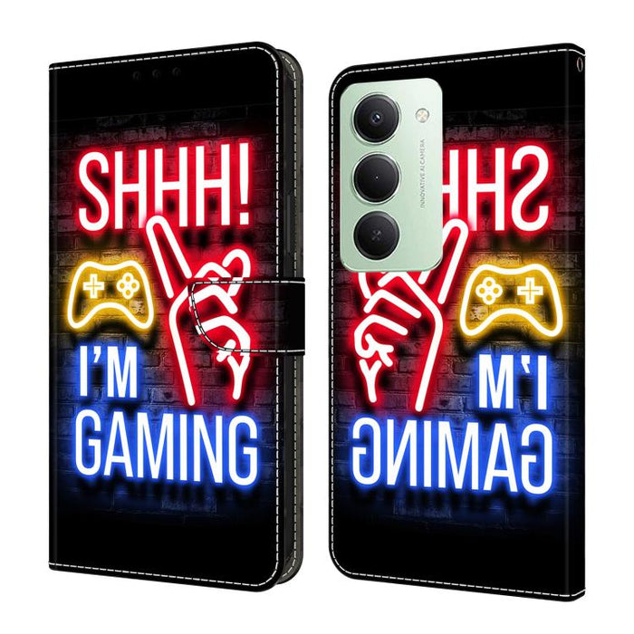 Funda para teléfono de cuero vegano pintado con efecto cristal, For Redmi Note 15 5G / 4G Global 164mm / Poco M8 5G, For Redmi Note 15 Pro 5G Global 163.6mm, For Redmi 15C 5G / 4G EU 173mm / Poco C85 5G, For Redmi 15 5G Global / 4G SEA 169.5mm