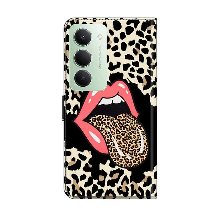 Funda para teléfono de cuero vegano pintado con efecto cristal, For Redmi 15 5G / 4G EU 171mm, For Redmi 15C 5G / 4G Global 171mm / Poco C85 4G, For Redmi Note 14 4G 164.84mm, For Redmi Note 14 Pro+ 5G / Poco X7 5G