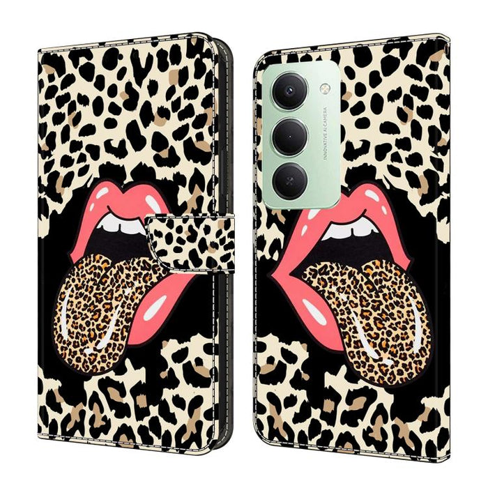 Funda para teléfono de cuero vegano pintado con efecto cristal, For Redmi 15 5G / 4G EU 171mm, For Redmi 15C 5G / 4G Global 171mm / Poco C85 4G, For Redmi Note 14 4G 164.84mm, For Redmi Note 14 Pro+ 5G / Poco X7 5G