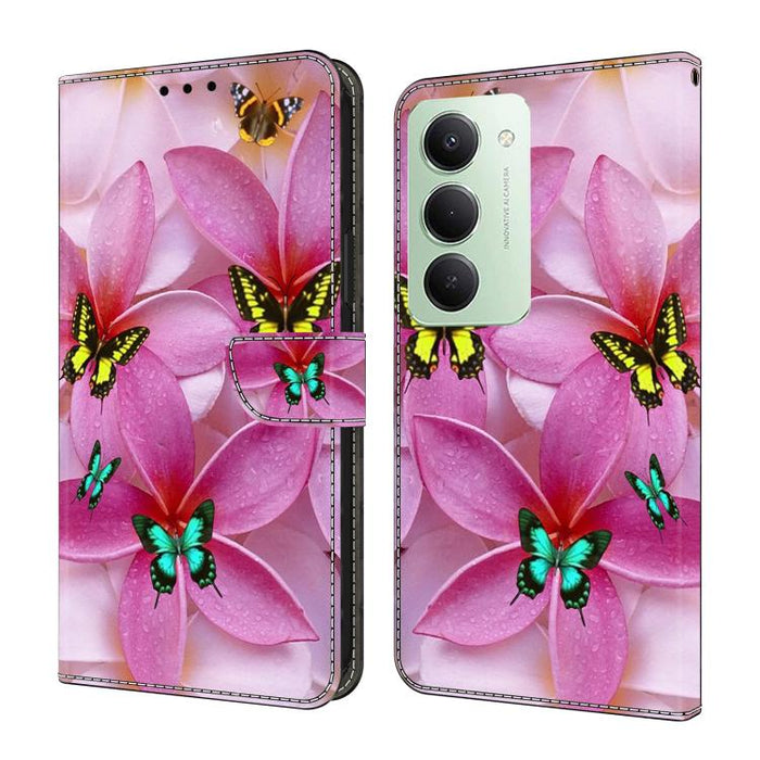 Funda para teléfono de cuero vegano pintado con efecto cristal, For Redmi 15 5G / 4G EU 171mm, For Redmi 15C 5G / 4G Global 171mm / Poco C85 4G, For Redmi Note 14 4G 164.84mm, For Redmi Note 14 Pro+ 5G / Poco X7 5G