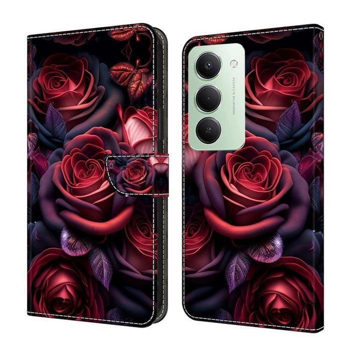 Funda para teléfono de cuero vegano pintado con efecto cristal, For Redmi 15 5G / 4G EU 171mm, For Redmi 15C 5G / 4G Global 171mm / Poco C85 4G, For Redmi Note 14 4G 164.84mm, For Redmi Note 14 Pro+ 5G / Poco X7 5G