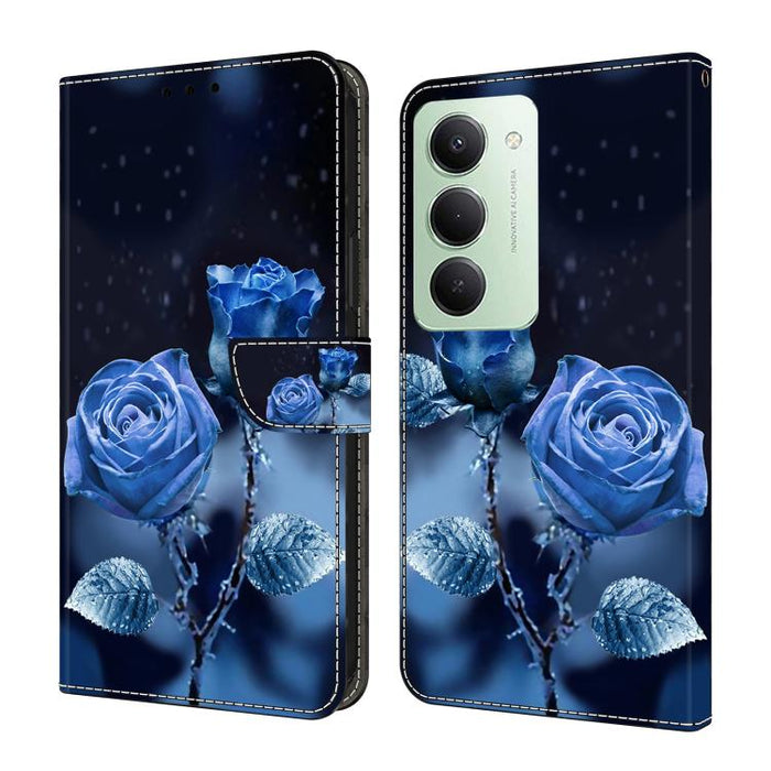Funda para teléfono de cuero vegano pintado con efecto cristal, For Redmi 15 5G / 4G EU 171mm, For Redmi 15C 5G / 4G Global 171mm / Poco C85 4G, For Redmi Note 14 4G 164.84mm, For Redmi Note 14 Pro+ 5G / Poco X7 5G