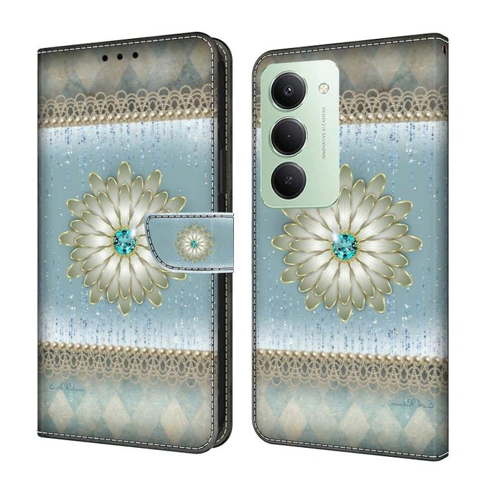 Funda para teléfono de cuero vegano pintado con efecto cristal, For Redmi 15 5G / 4G EU 171mm, For Redmi 15C 5G / 4G Global 171mm / Poco C85 4G, For Redmi Note 14 4G 164.84mm, For Redmi Note 14 Pro+ 5G / Poco X7 5G