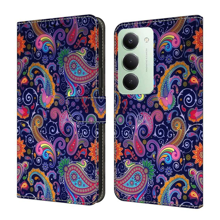 Funda para teléfono de cuero vegano pintado con efecto cristal, For Redmi 15 5G / 4G EU 171mm, For Redmi 15C 5G / 4G Global 171mm / Poco C85 4G, For Redmi Note 14 4G 164.84mm, For Redmi Note 14 Pro+ 5G / Poco X7 5G
