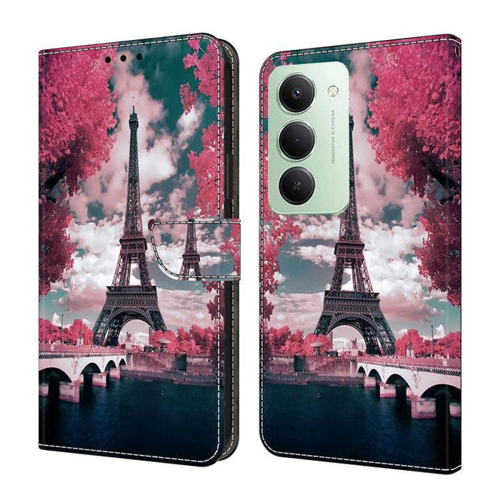 Funda para teléfono de cuero vegano pintado con efecto cristal, For Redmi 15 5G / 4G EU 171mm, For Redmi 15C 5G / 4G Global 171mm / Poco C85 4G, For Redmi Note 14 4G 164.84mm, For Redmi Note 14 Pro+ 5G / Poco X7 5G
