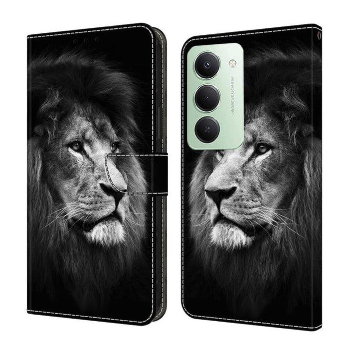 Funda para teléfono de cuero vegano pintado con efecto cristal, For Redmi 15 5G / 4G EU 171mm, For Redmi 15C 5G / 4G Global 171mm / Poco C85 4G, For Redmi Note 14 4G 164.84mm, For Redmi Note 14 Pro+ 5G / Poco X7 5G