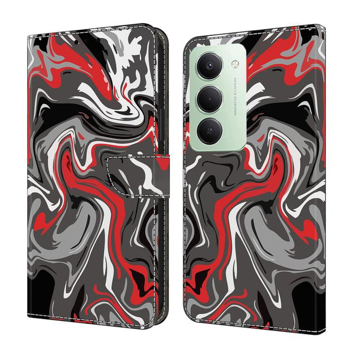 Funda para teléfono de cuero vegano pintado con efecto cristal, For Redmi 15 5G / 4G EU 171mm, For Redmi 15C 5G / 4G Global 171mm / Poco C85 4G, For Redmi Note 14 4G 164.84mm, For Redmi Note 14 Pro+ 5G / Poco X7 5G