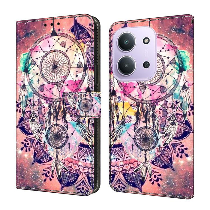 Funda para teléfono de cuero vegano pintado con efecto cristal, For Redmi Note 15 5G / 4G Global 164mm / Poco M8 5G, For Redmi Note 15 Pro 5G Global 163.6mm, For Redmi 15C 5G / 4G EU 173mm / Poco C85 5G, For Redmi 15 5G Global / 4G SEA 169.5mm