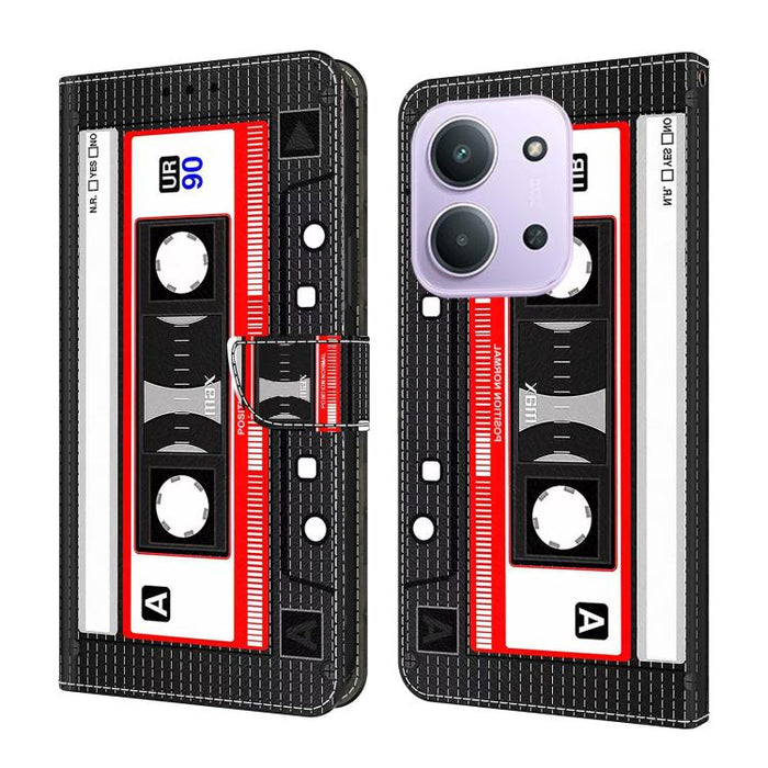Funda para teléfono de cuero vegano pintado con efecto cristal, For Redmi Note 15 5G / 4G Global 164mm / Poco M8 5G, For Redmi Note 15 Pro 5G Global 163.6mm, For Redmi 15C 5G / 4G EU 173mm / Poco C85 5G, For Redmi 15 5G Global / 4G SEA 169.5mm